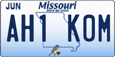 MO license plate AH1K0M