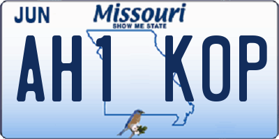 MO license plate AH1K0P