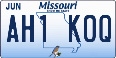 MO license plate AH1K0Q