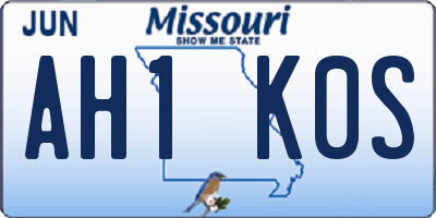 MO license plate AH1K0S