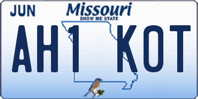 MO license plate AH1K0T