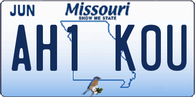 MO license plate AH1K0U