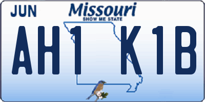 MO license plate AH1K1B