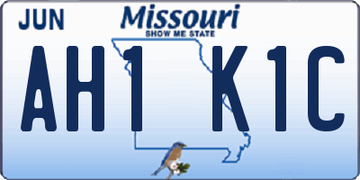 MO license plate AH1K1C