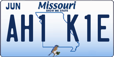 MO license plate AH1K1E