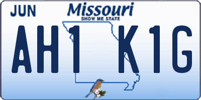 MO license plate AH1K1G