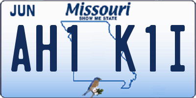 MO license plate AH1K1I