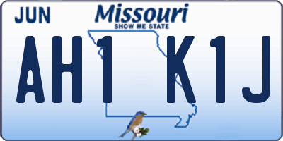 MO license plate AH1K1J