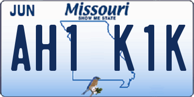 MO license plate AH1K1K