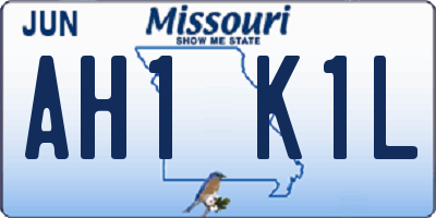 MO license plate AH1K1L