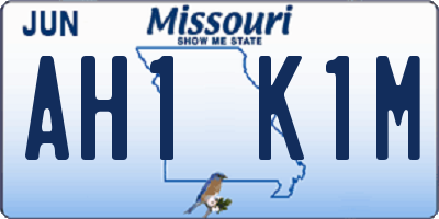 MO license plate AH1K1M