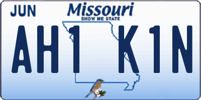 MO license plate AH1K1N