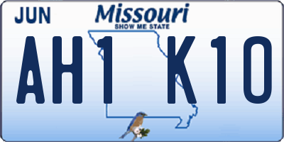 MO license plate AH1K1O