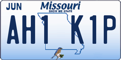 MO license plate AH1K1P