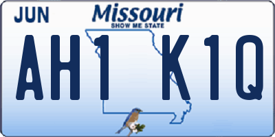 MO license plate AH1K1Q