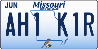 MO license plate AH1K1R