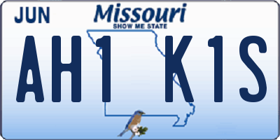 MO license plate AH1K1S