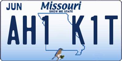 MO license plate AH1K1T