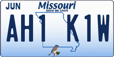 MO license plate AH1K1W