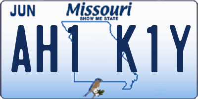 MO license plate AH1K1Y