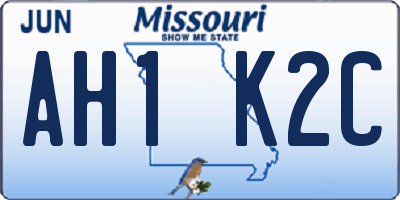 MO license plate AH1K2C