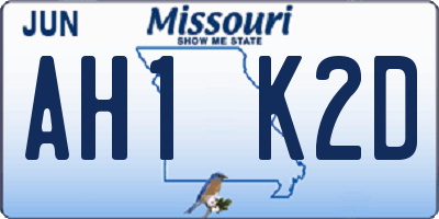 MO license plate AH1K2D