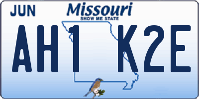 MO license plate AH1K2E