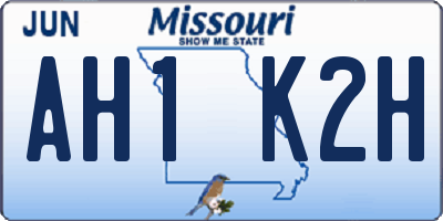 MO license plate AH1K2H