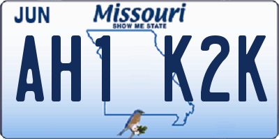 MO license plate AH1K2K