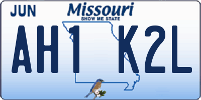 MO license plate AH1K2L