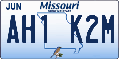 MO license plate AH1K2M