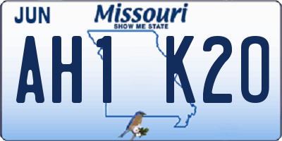 MO license plate AH1K2O