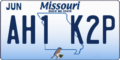 MO license plate AH1K2P