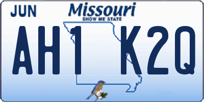 MO license plate AH1K2Q