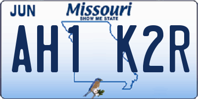 MO license plate AH1K2R