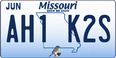 MO license plate AH1K2S