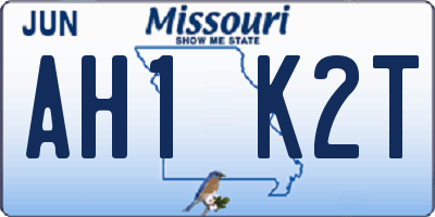 MO license plate AH1K2T