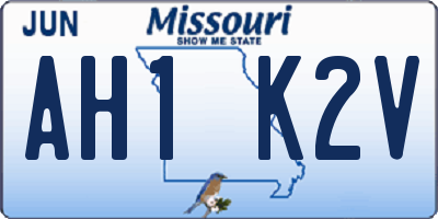 MO license plate AH1K2V