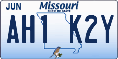 MO license plate AH1K2Y