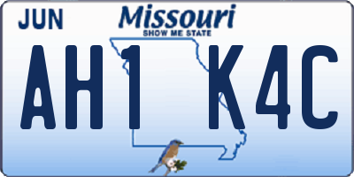 MO license plate AH1K4C