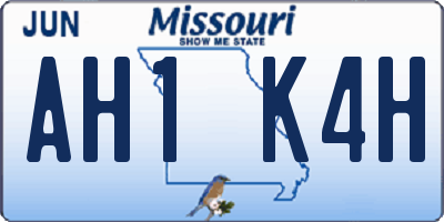 MO license plate AH1K4H