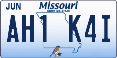 MO license plate AH1K4I