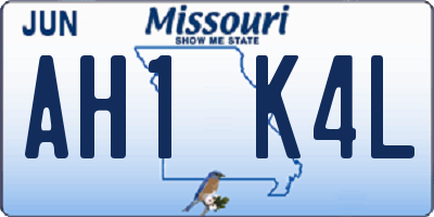 MO license plate AH1K4L