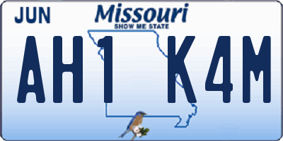 MO license plate AH1K4M