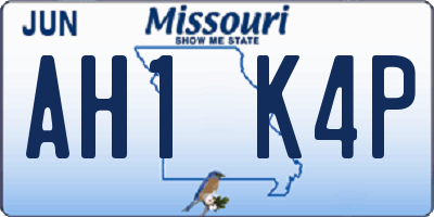 MO license plate AH1K4P