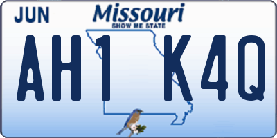 MO license plate AH1K4Q