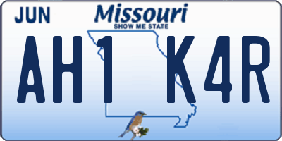 MO license plate AH1K4R