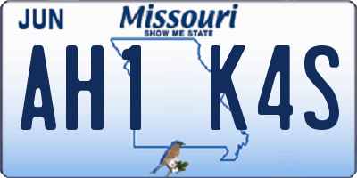 MO license plate AH1K4S