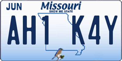 MO license plate AH1K4Y