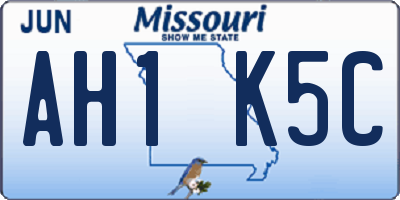 MO license plate AH1K5C